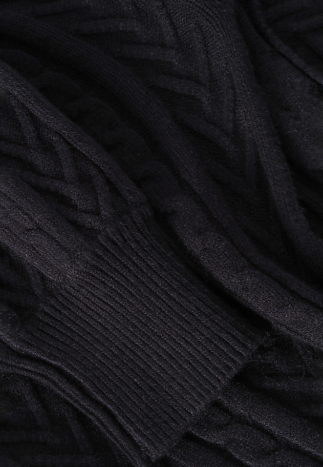 LADIES' SWEATER WITH A BRAIDED CABLE KNIT WENDA LADIES' SWEATER WITH A BRAIDED CABLE KNIT WENDA GRANATOWY 7