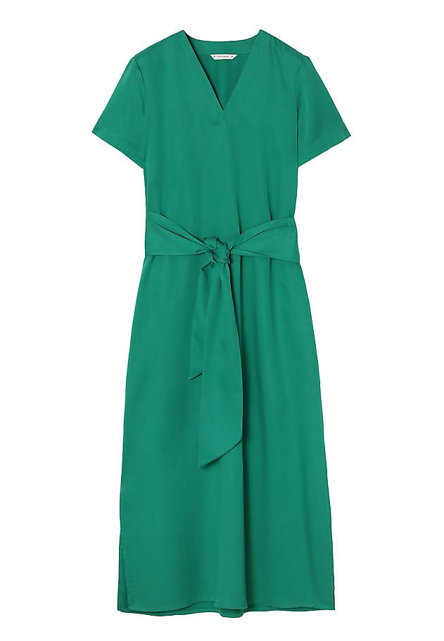LADIES' MAXI DRESS MADE FROM LYOCELL AND LINEN GOGI LADIES' MAXI DRESS MADE FROM LYOCELL AND LINEN GOGI GREEN 7