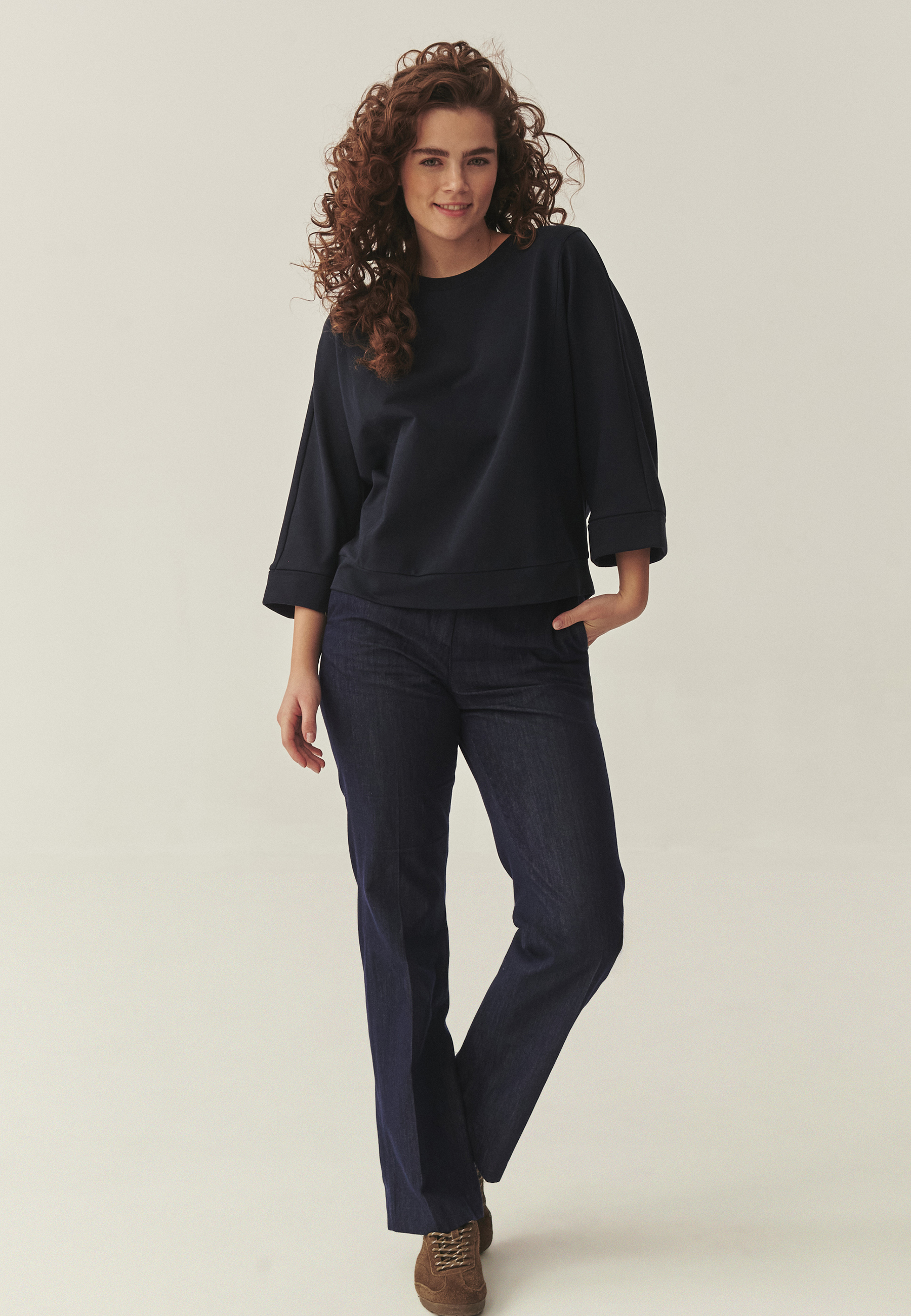 DZIANINOWA BLUZA Z BAWEŁNĄ -SULEN