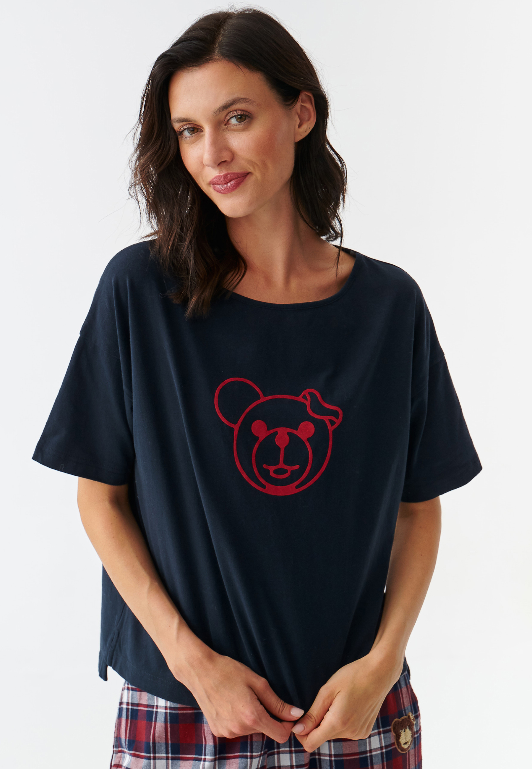 DÁMSKE LÁTKOVO-PLETENÉ PYŽAMO S MOTÍVOM MACKA UŠKA PAULA VIACFAREBNÝ 2