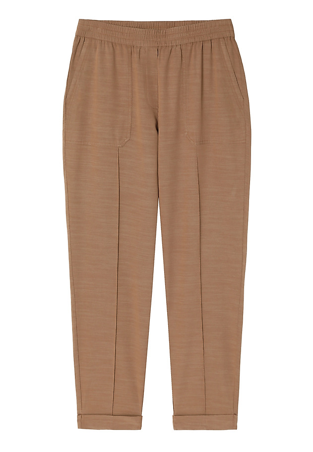 LADIES’ PANTS WITH TURNED-UP CUFFS - SUMIKO LADIES’ PANTS WITH TURNED-UP CUFFS - SUMIKO BRĄZOWY 5