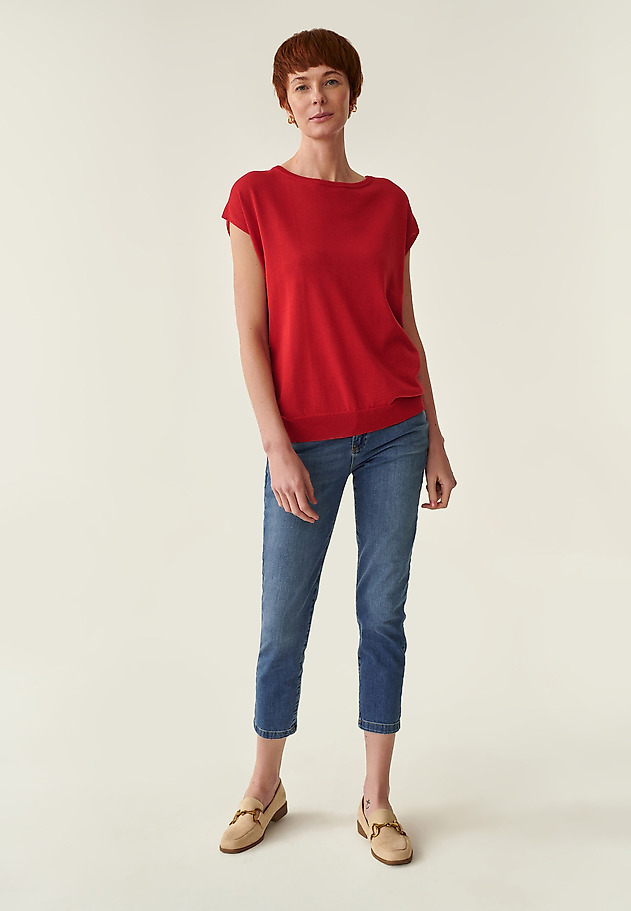 THIN SWEATER MADE FROM COOL VISCOSE LONRI THIN SWEATER MADE FROM COOL VISCOSE LONRI RED 2