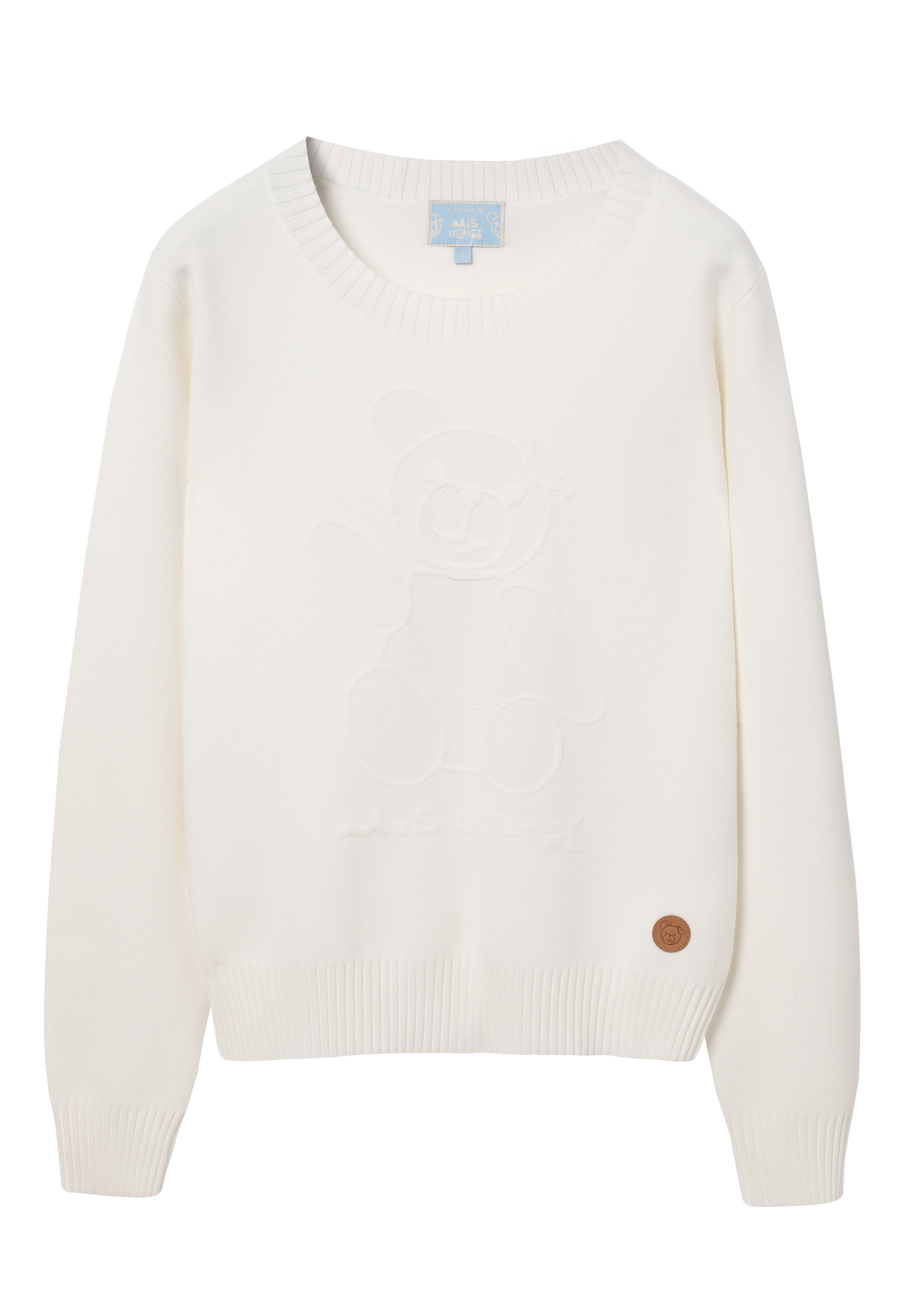 CASUALOWY SWETER Z MISIEM USZATKIEM - CLOUDY ECRU 2