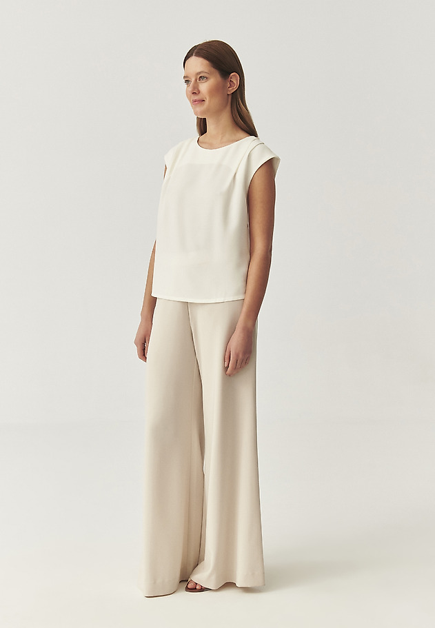 WOVEN BLOUSE WITH A CREASE — CALIMA WOVEN BLOUSE WITH A CREASE — CALIMA ECRU 2