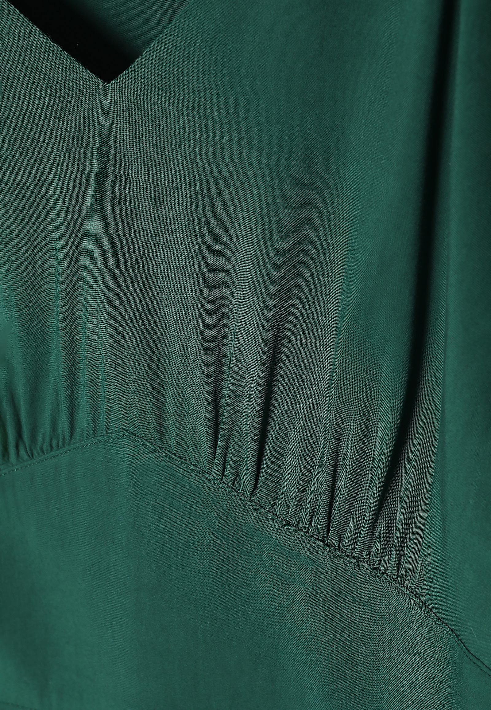 LADIES’ MAXI DRESS WITH A FRILL - KONKIRO LADIES’ MAXI DRESS WITH A FRILL - KONKIRO GREEN 98169