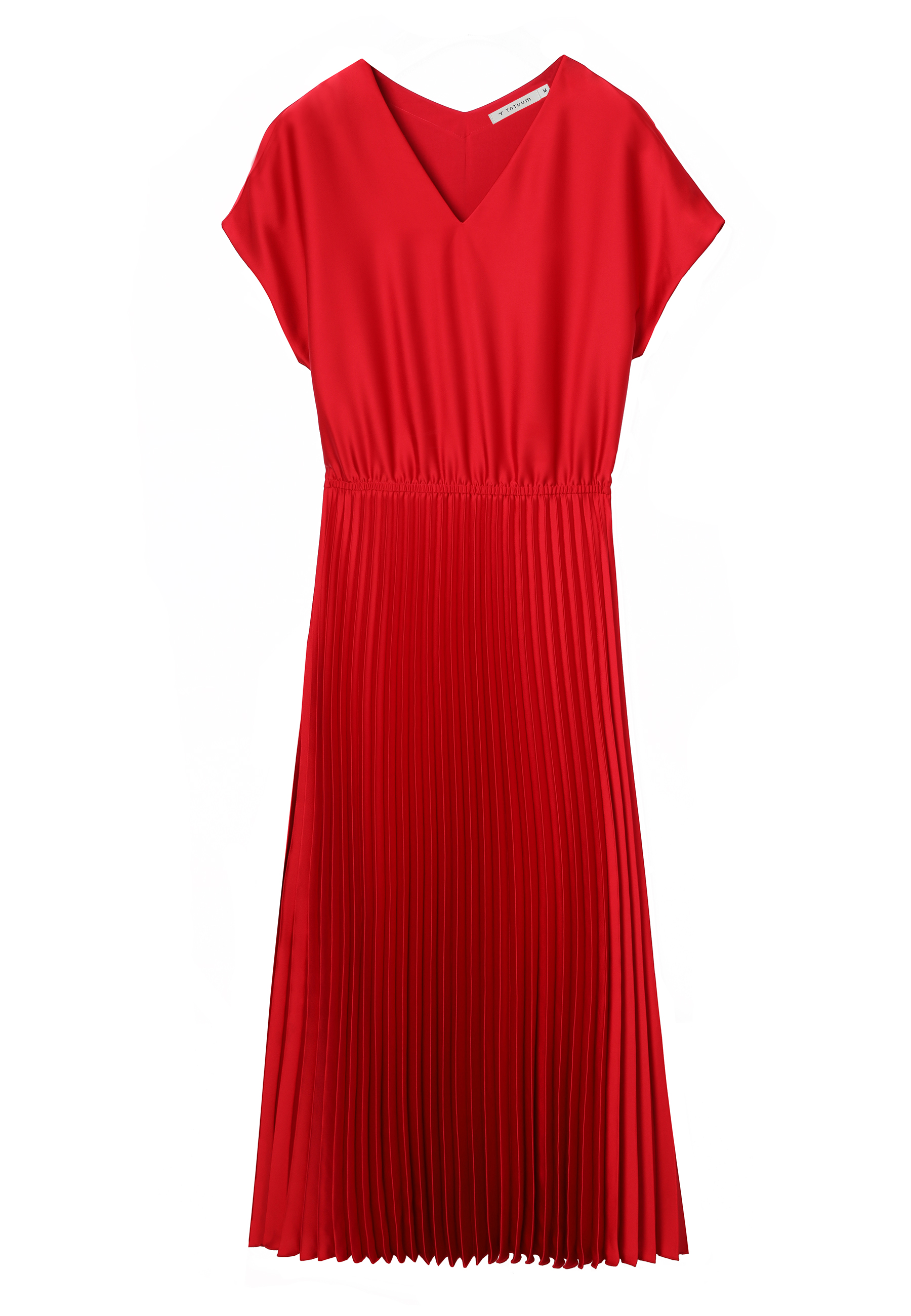 PLISOVANÉ SATÉNOVÉ ŠATY – TELI ČERVENÁ 2