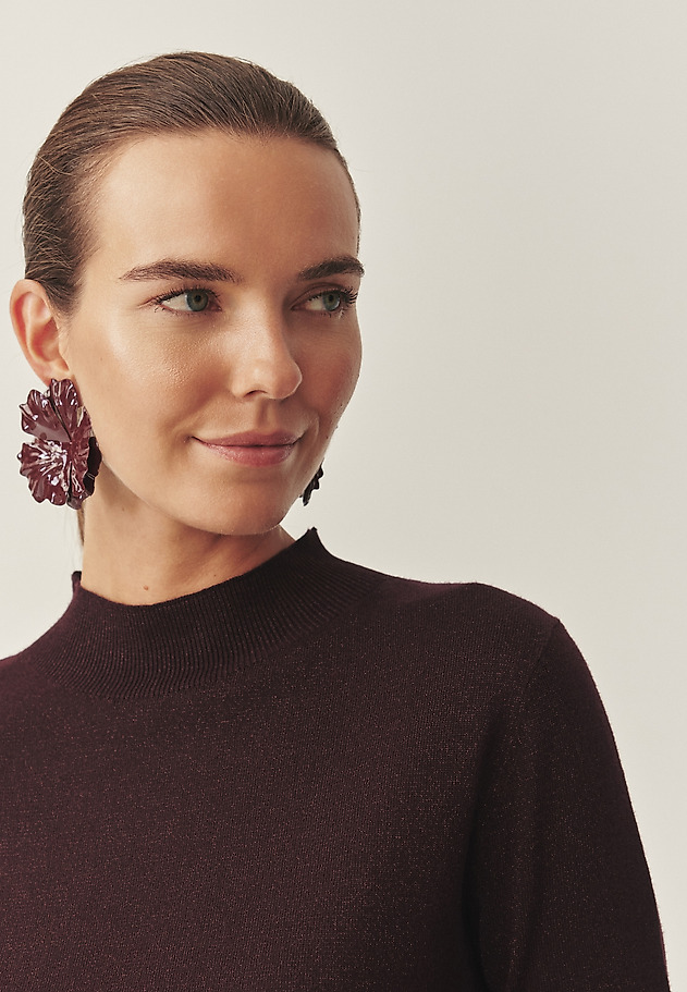 CLASSIC JUMPER WITH METALLIC FIBRE - LULU CLASSIC JUMPER WITH METALLIC FIBRE - LULU RED 5