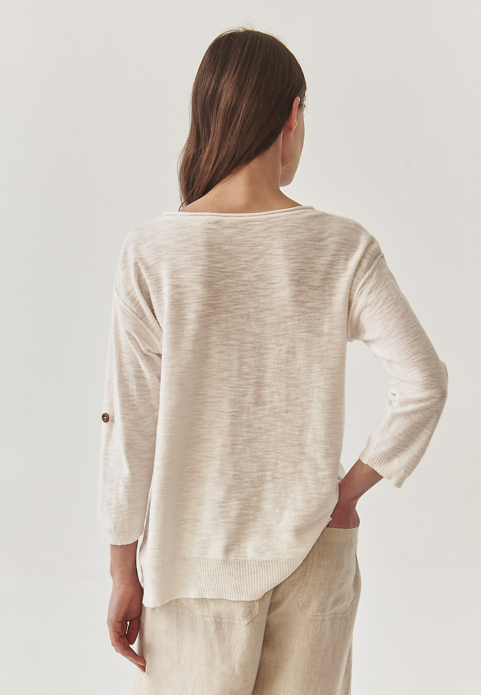 HÖLGYEK PAMUT BLÚZ FELGÖNGYÖLT UJJÚ - LILA HÖLGYEK PAMUT BLÚZ FELGÖNGYÖLT UJJÚ - LILA EKRÜ 98974