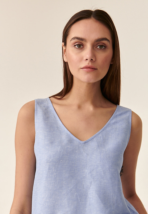 LADIES' SLEEVELESS BLOUSE AMAIA LADIES' SLEEVELESS BLOUSE AMAIA BLUE 4