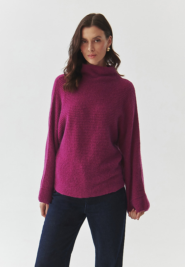 LADIES' TURTLENECK JUMPER WITH WIDE SLEEVES — MAZZY 1 LADIES' TURTLENECK JUMPER WITH WIDE SLEEVES — MAZZY 1 FIOLETOWY 1