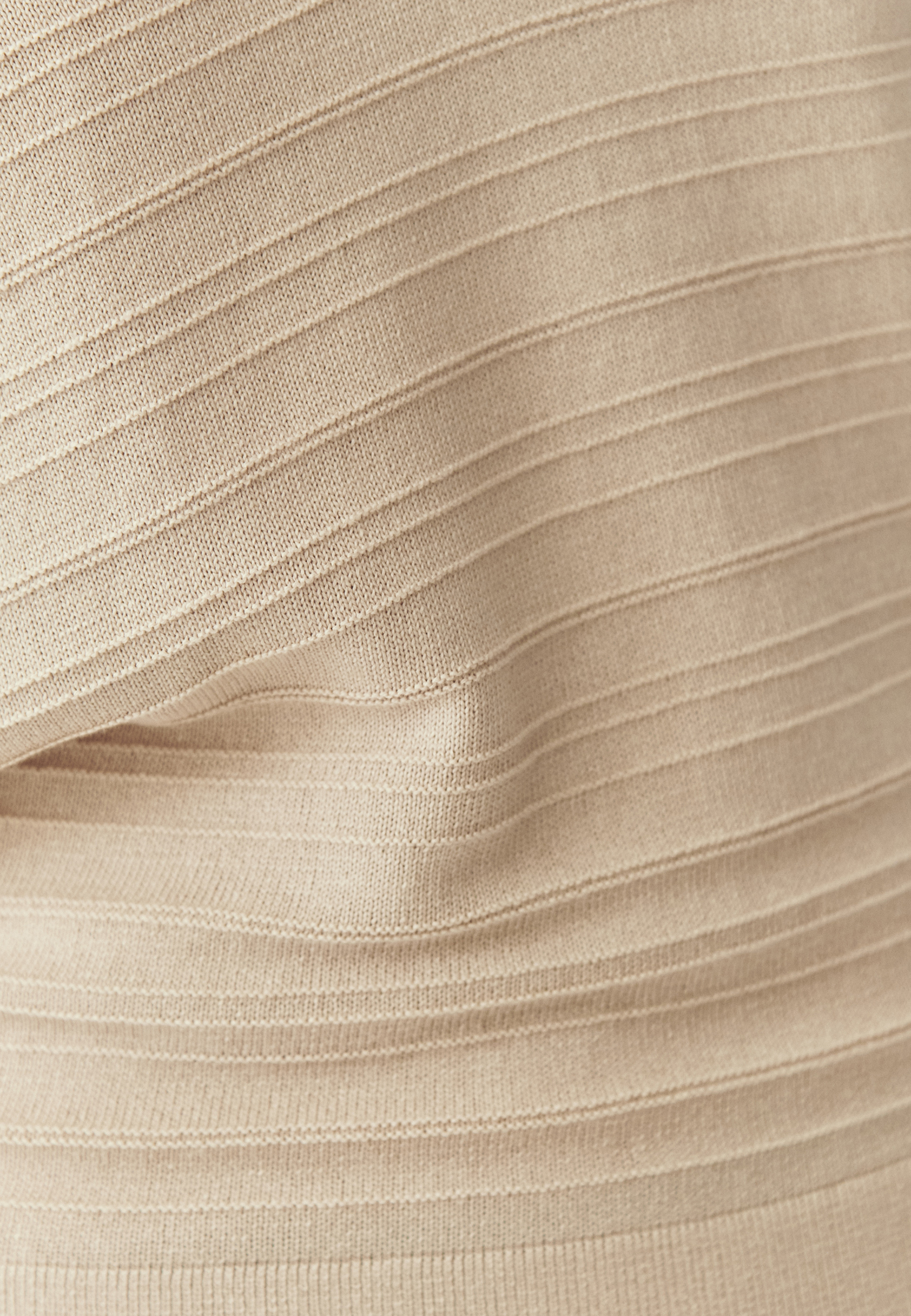 DZIANINOWA BLUZKA Z KOŁNIERZYKIEM - LIVIRI BEŻOWY 2