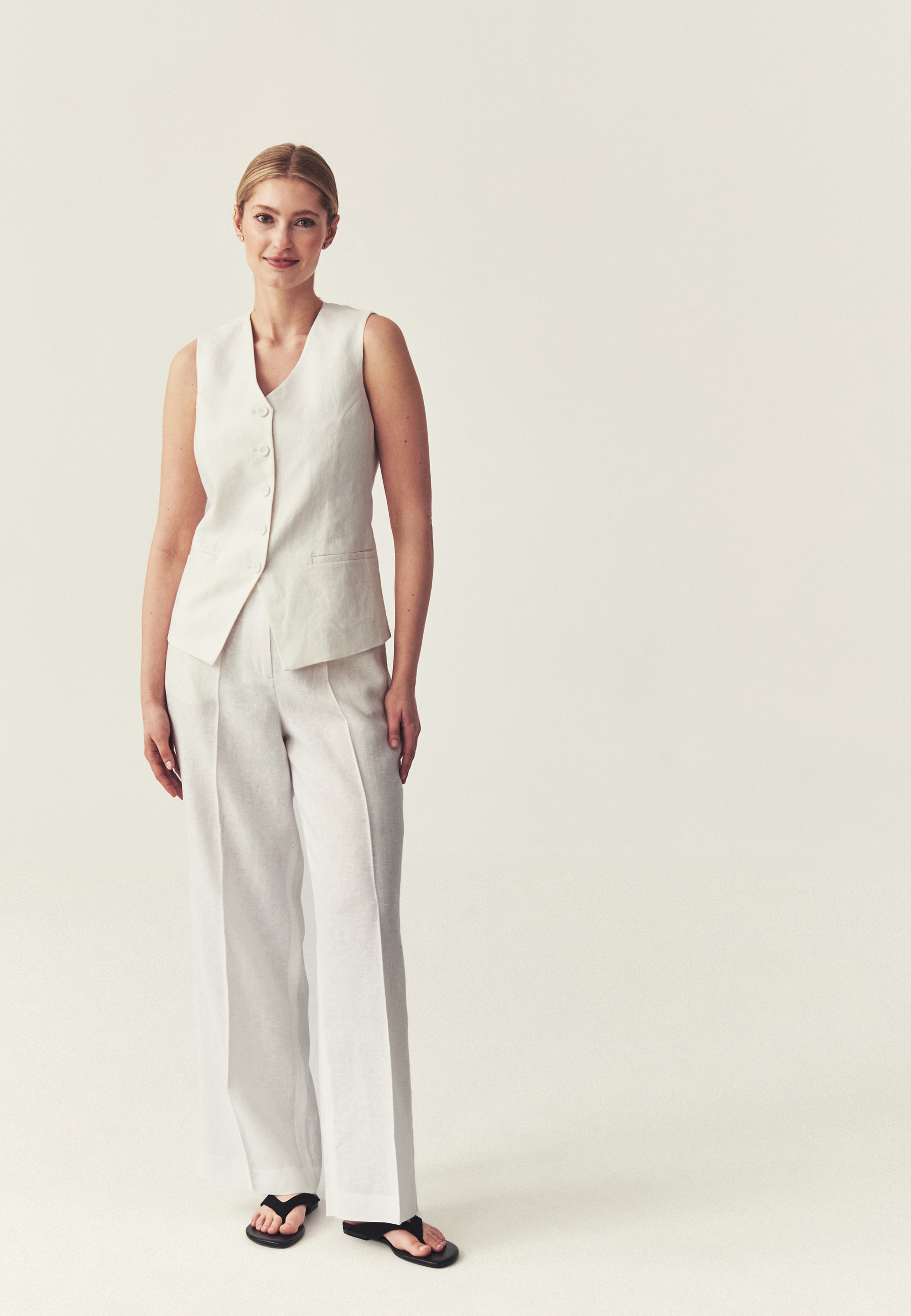 LNIANA KAMIZELKA DAMSKA - LANARETTA ECRU 2