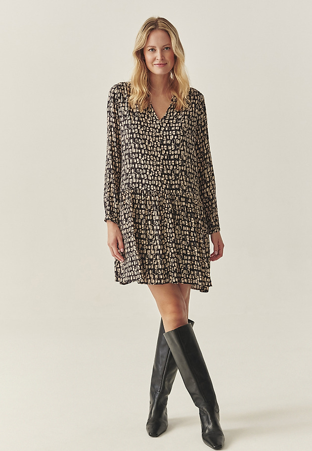 VISCOSE DRESS WITH ORIGINAL DESIGN - MARLI VISCOSE DRESS WITH ORIGINAL DESIGN - MARLI BROWN 8