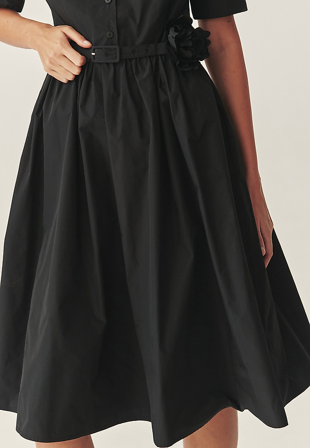 FLARED TAFFETA DRESS - SATIDA FLARED TAFFETA DRESS - SATIDA BLACK 6
