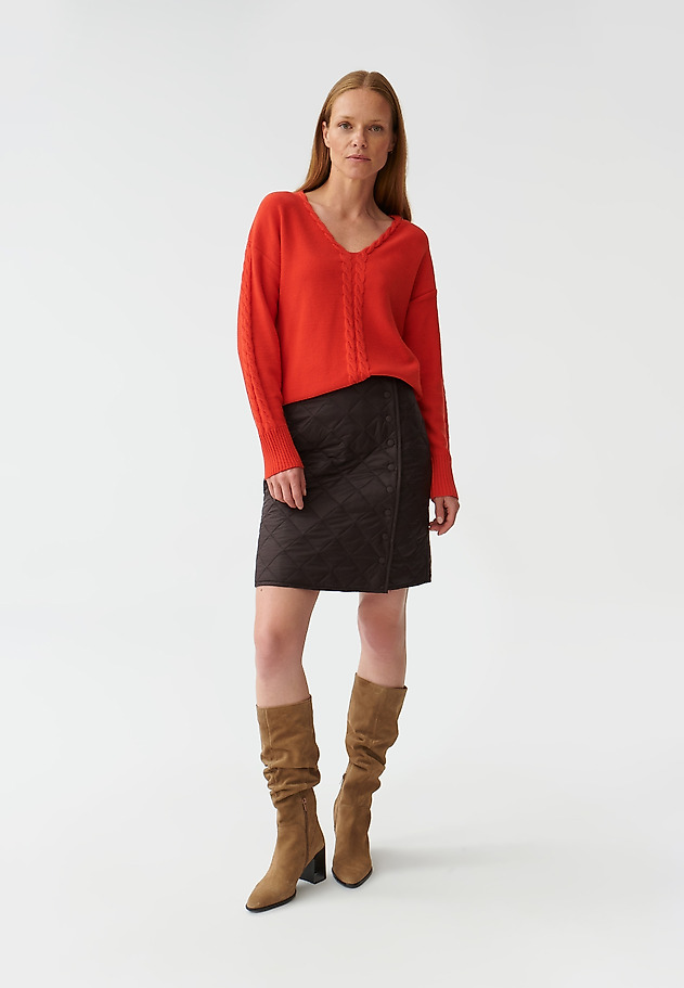 LADIES’ SWEATER WITH V-SHAPE NECKLINE POLI LADIES’ SWEATER WITH V-SHAPE NECKLINE POLI POMARAŃCZOWY 2