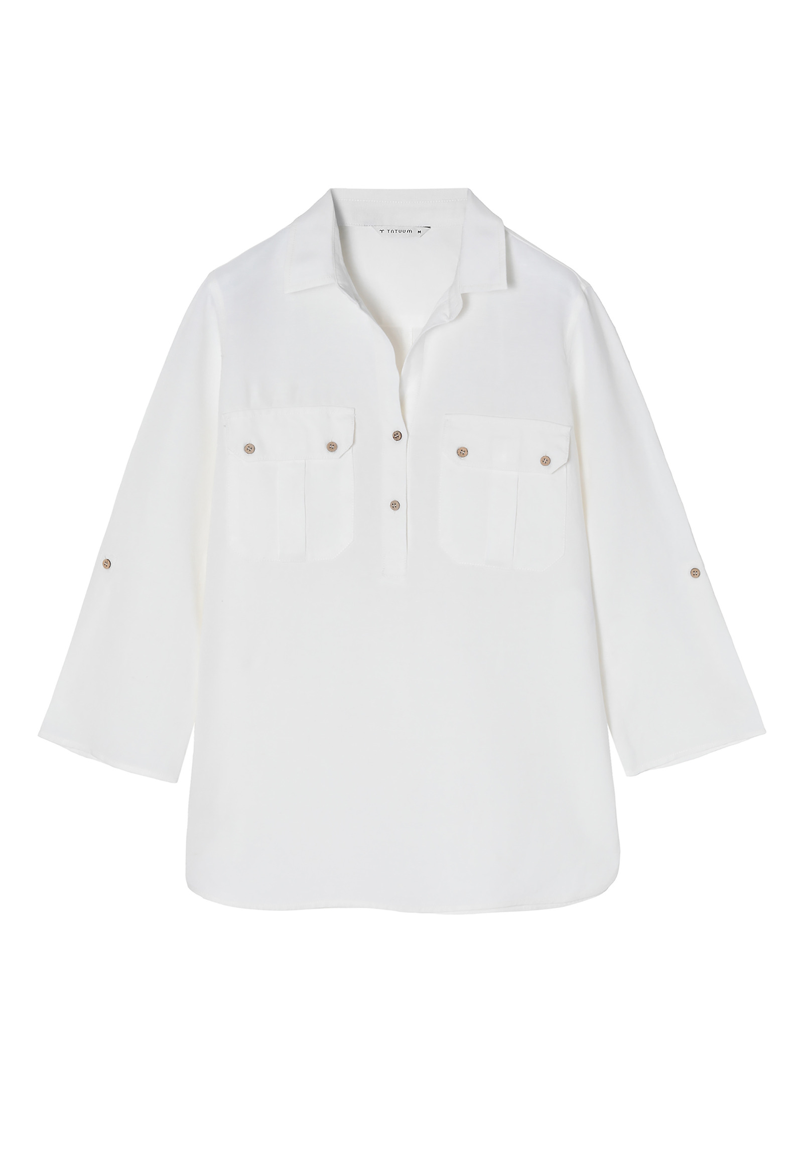 LADIES' LONG BLOUSE WITH POCKETS BALEKO LADIES' LONG BLOUSE WITH POCKETS BALEKO WHITE 87673