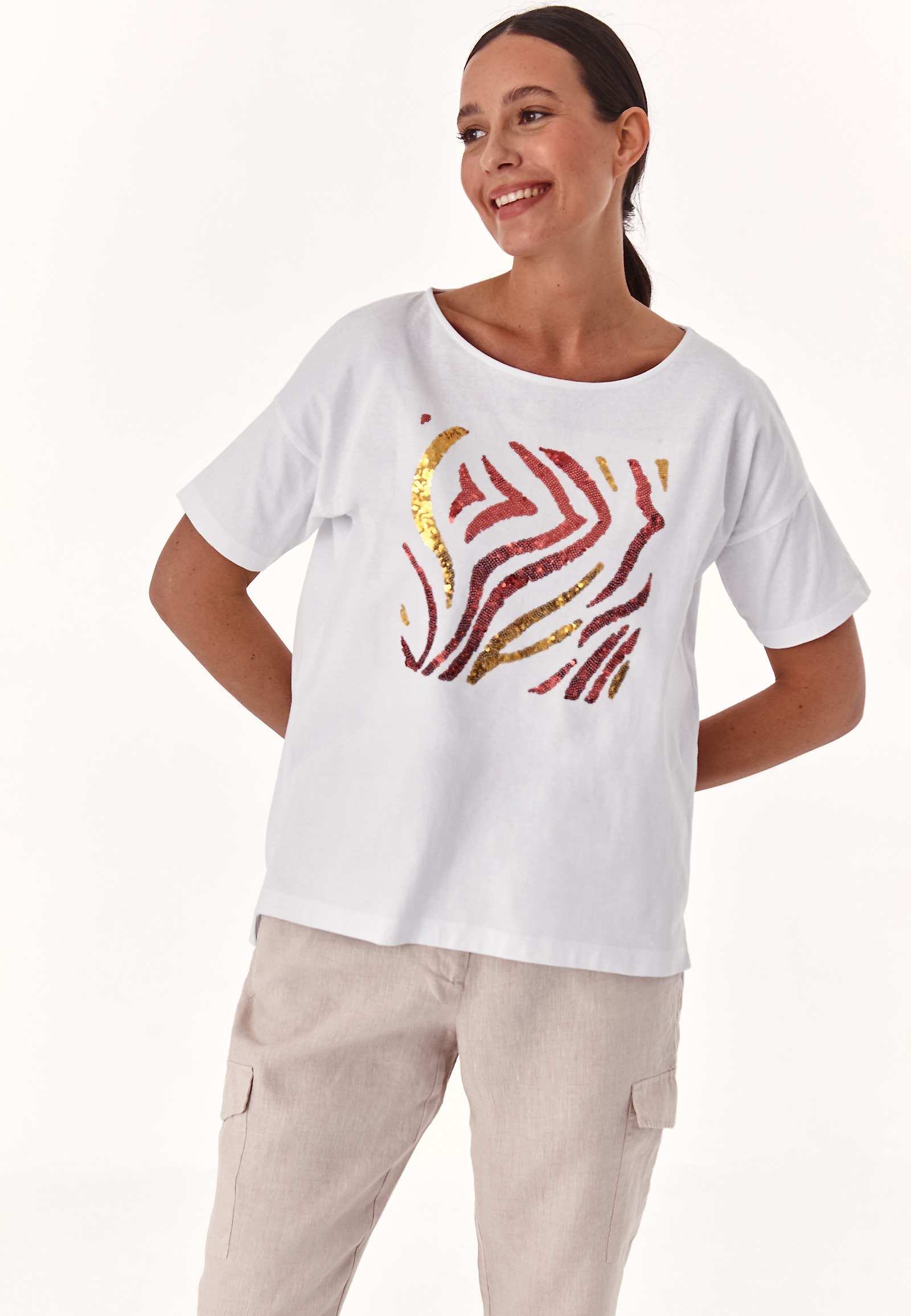 LUŹNY T-SHIRT DAMSKI MIZA 2 LUŹNY T-SHIRT DAMSKI MIZA 2 BIAŁY 79172