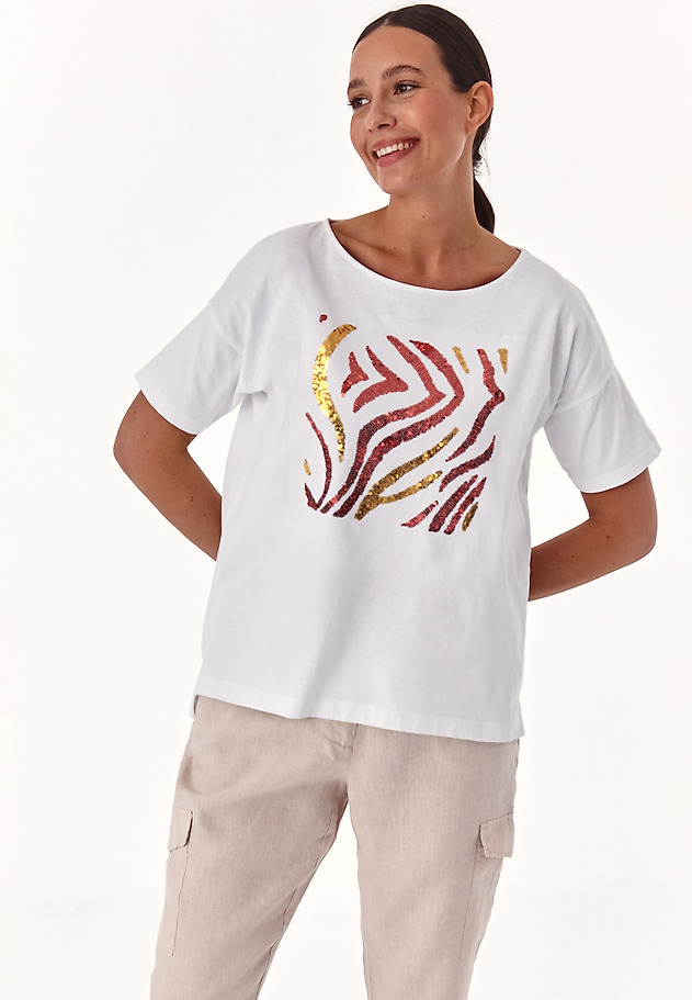 LUŹNY T-SHIRT DAMSKI MIZA 2 LUŹNY T-SHIRT DAMSKI MIZA 2 BIAŁY 1