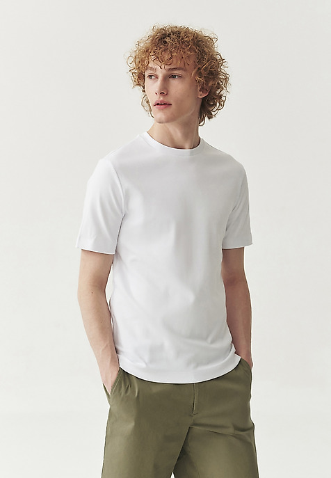 BAWEŁNIANY T-SHIRT MĘSKI — IAN BIAŁY 2