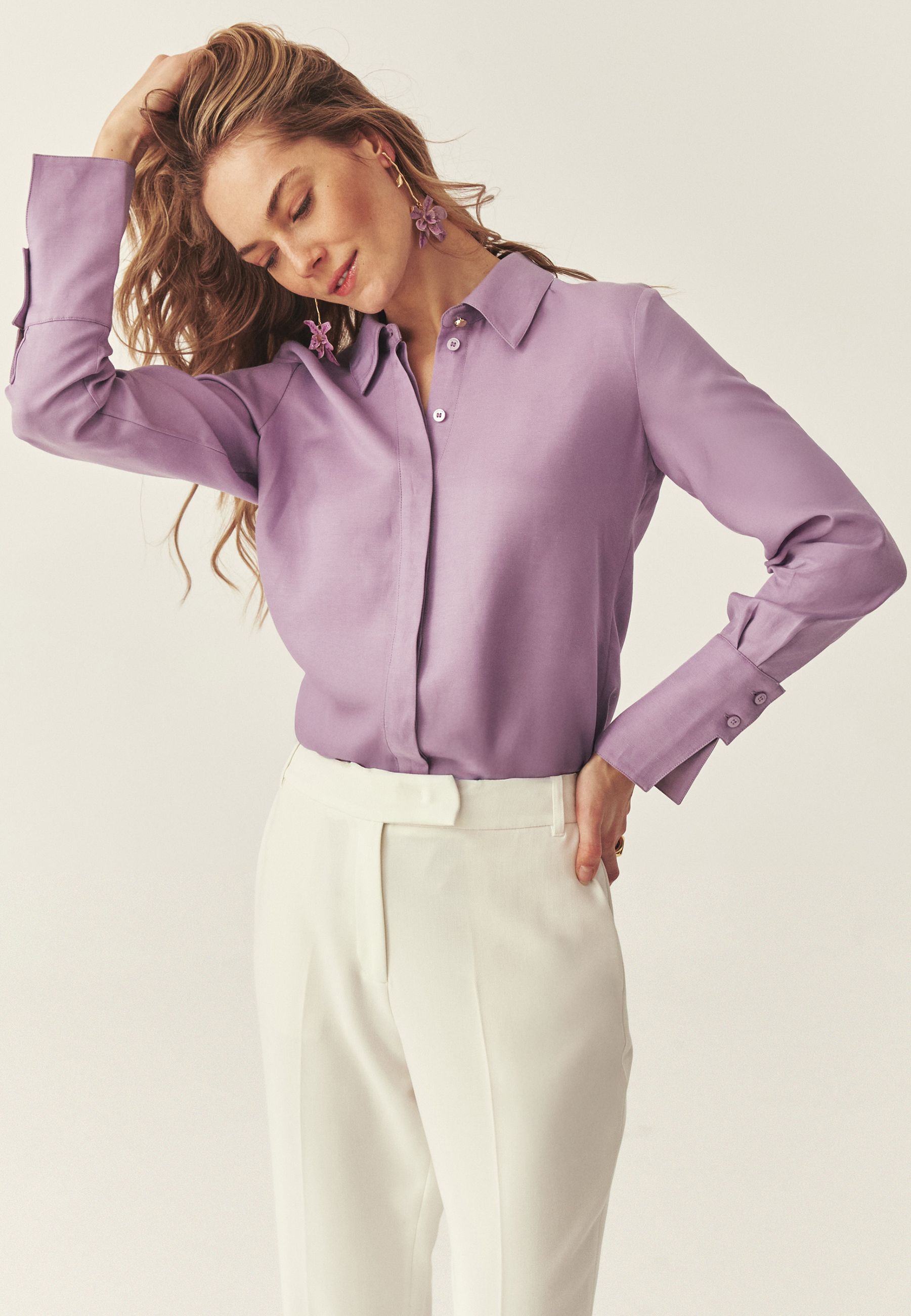 FIALOVÁ KOŠILE SE LNEM – MARINETT