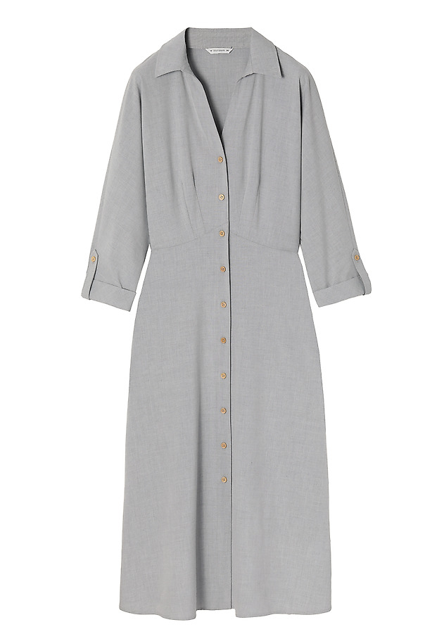 LADIES’ MIDI DRESS WITH A COLLAR SAMOTALI 1 LADIES’ MIDI DRESS WITH A COLLAR SAMOTALI 1 GREY 7