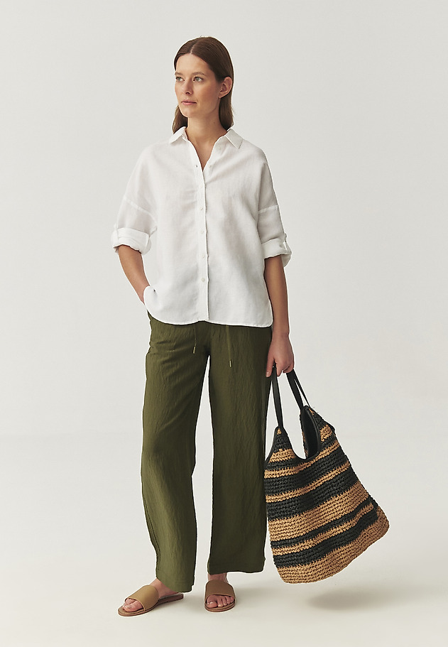 LOOSE SHIRT WITH LINEN AND VISCOSE - SISI LOOSE SHIRT WITH LINEN AND VISCOSE - SISI BIAŁY 2