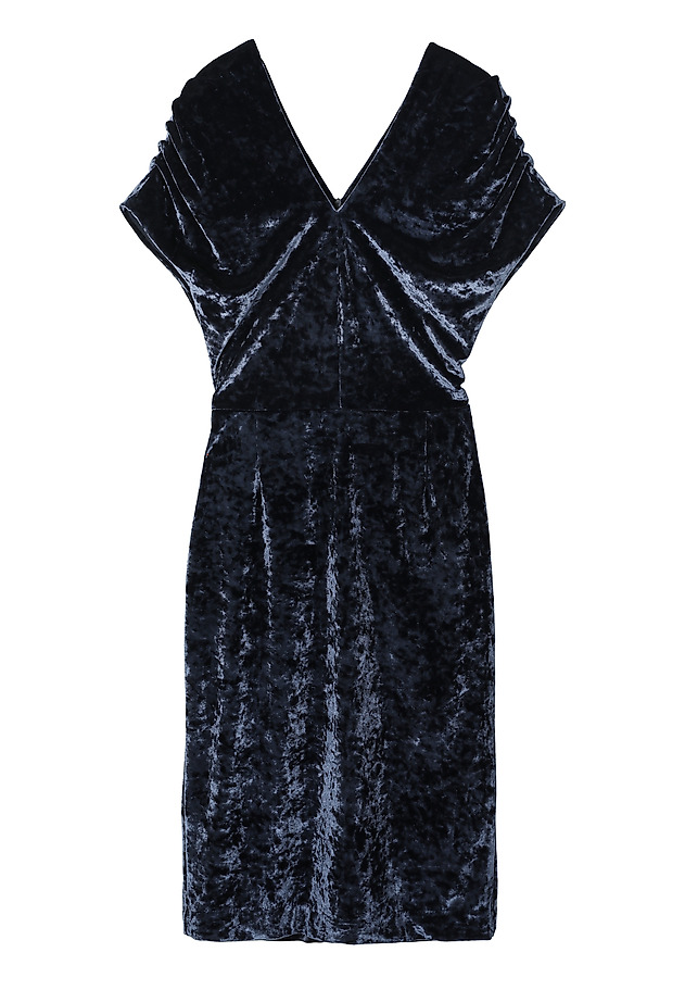 ELEGANT LADIES' DRESS IN VELVET — AKSA ELEGANT LADIES' DRESS IN VELVET — AKSA NAVY BLUE 7