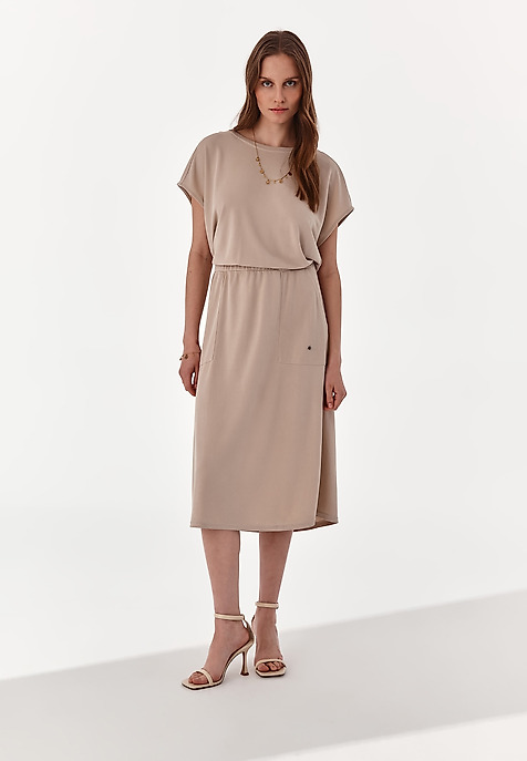 dámské úpletové šaty BAOBA BÉŽOVÁ 2