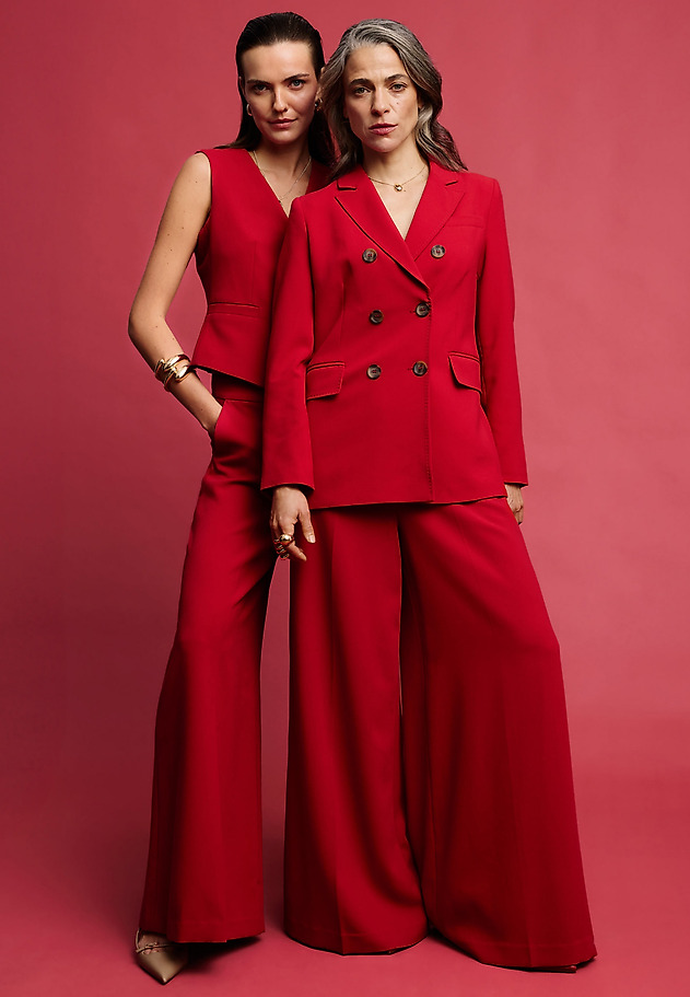 RED DOUBLE-BREASTED LADIES BLAZER — ANKINA 3 RED DOUBLE-BREASTED LADIES BLAZER — ANKINA 3 CZERWONY 1