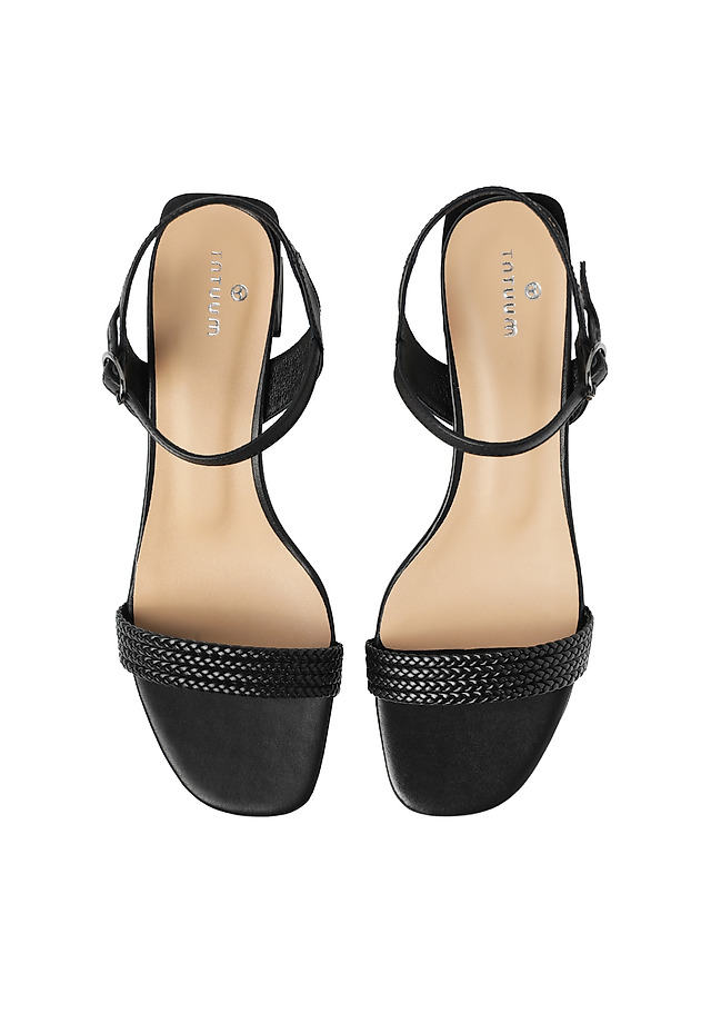 LEATHER BRAIDED SANDALS — GIULIA LEATHER BRAIDED SANDALS — GIULIA CZARNY 5
