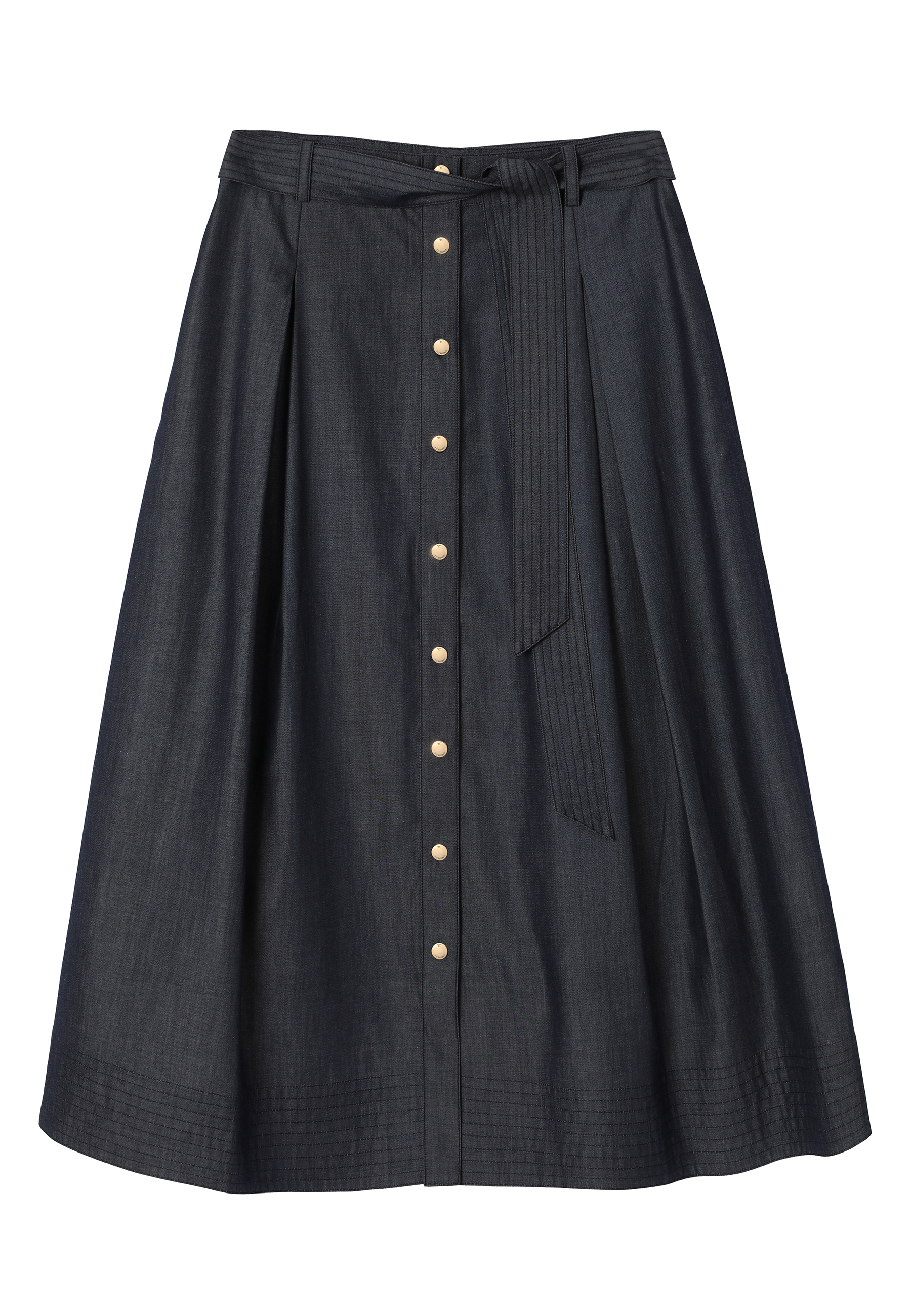 ROZKLOSZOWANA SPÓDNICA Z DENIMU - NADIFA GRANATOWY 2