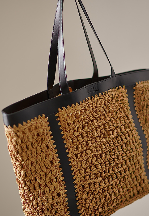 PAPER STRAW SHOPPER BAG - LETAI PAPER STRAW SHOPPER BAG - LETAI BEŻOWY 1