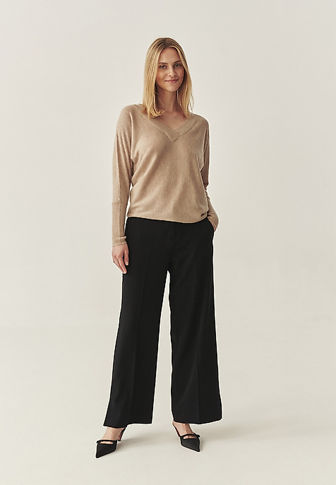FABRIC TROUSERS WITH WIDE LEG - LUZO BLACK 2