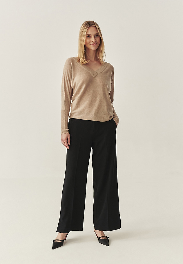 FABRIC TROUSERS WITH WIDE LEG - LUZO FABRIC TROUSERS WITH WIDE LEG - LUZO BLACK 2