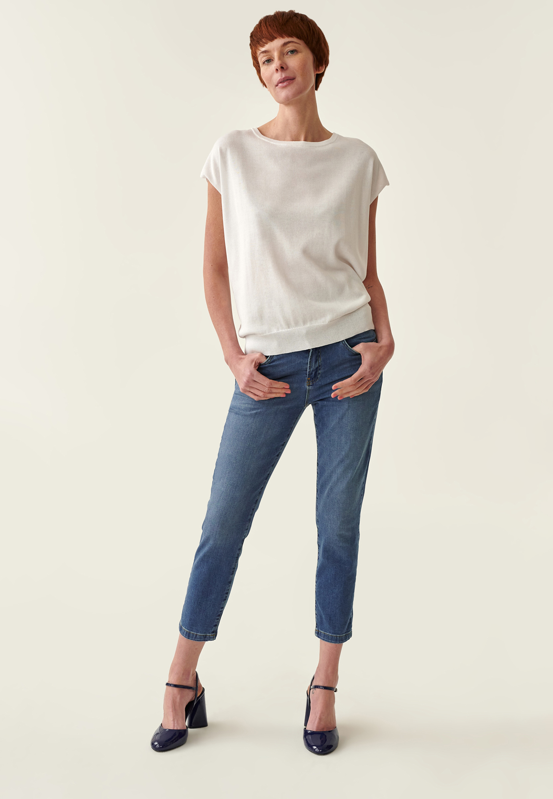 PULOVER SUBȚIRE DIN VÂSCOZĂ RĂCOROASĂ LONRI ECRU 2