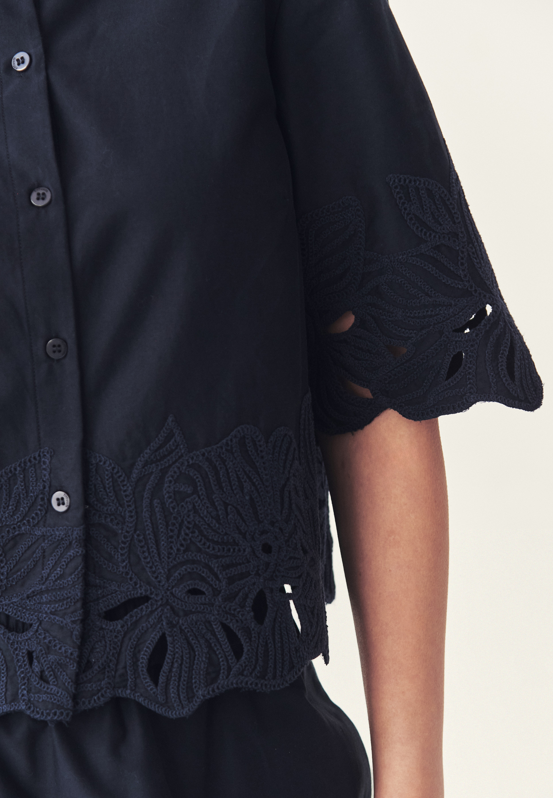 HAFTOWANA KOSZULA BAWEŁNIANA - KALISA GRANATOWY 2