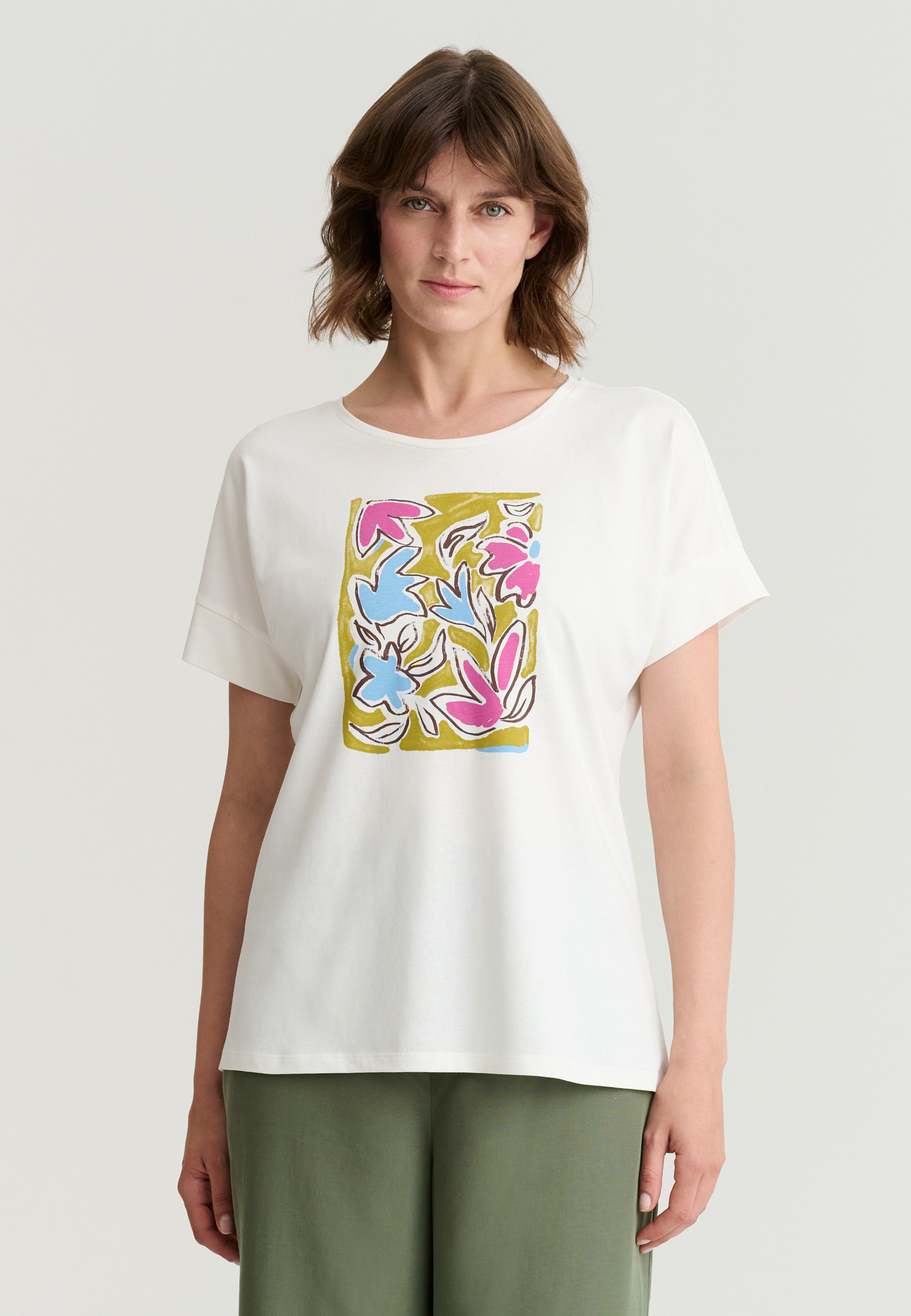 BAWEŁNIANY T-SHIRT Z NADRUKIEM -MONKI 1