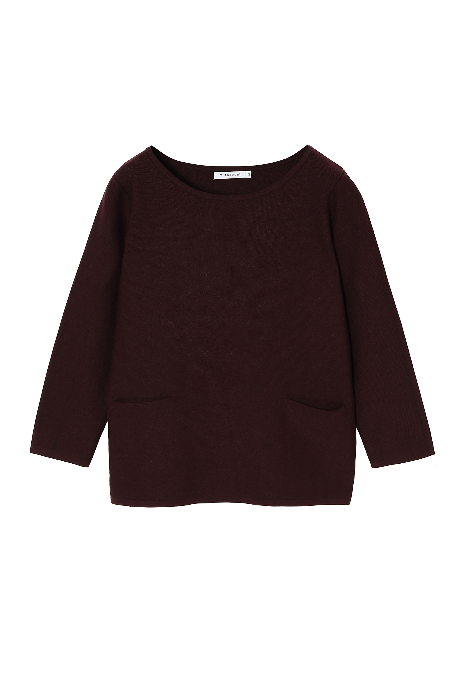 KLASYCZNY SWETER DAMSKI Z RĘKAWEM 3/4 I KIESZONKAMI - ADELLE KLASYCZNY SWETER DAMSKI Z RĘKAWEM 3/4 I KIESZONKAMI - ADELLE FIOLETOWY 101935