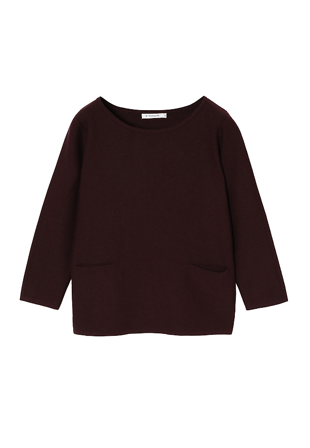 KLASYCZNY SWETER DAMSKI Z RĘKAWEM 3/4 I KIESZONKAMI - ADELLE KLASYCZNY SWETER DAMSKI Z RĘKAWEM 3/4 I KIESZONKAMI - ADELLE FIOLETOWY 9