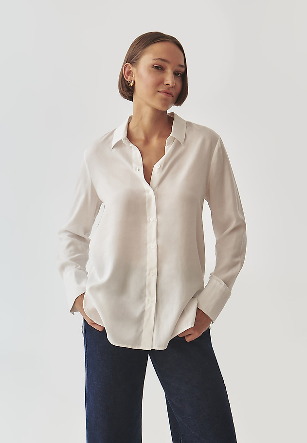 LADIES' FABRIC SHIRT WITH COLLAR - PRECJONA 1 LADIES' FABRIC SHIRT WITH COLLAR - PRECJONA 1 ECRU 3