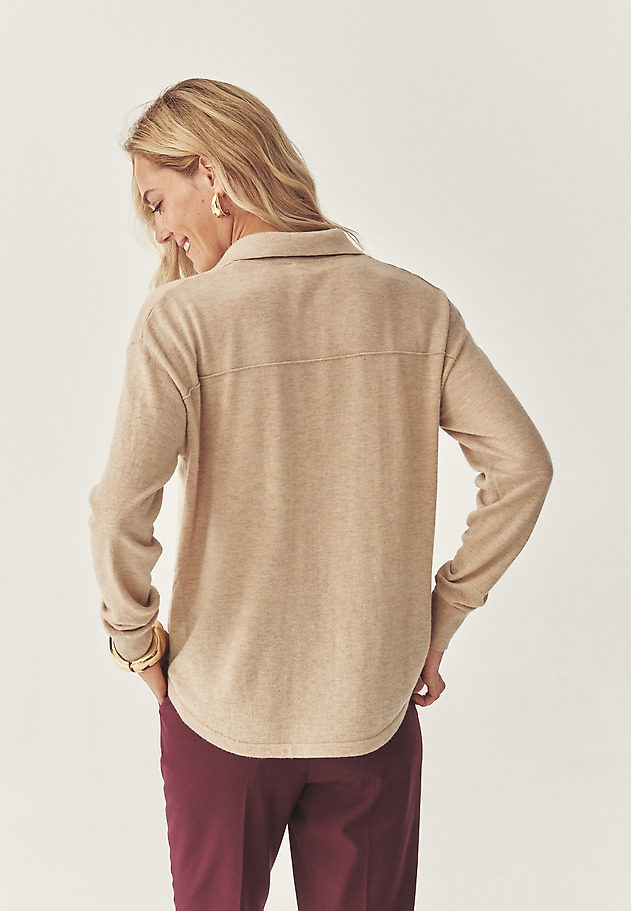 WOOL LONG-SLEEVED SHIRT - ELARA WOOL LONG-SLEEVED SHIRT - ELARA BEIGE 3