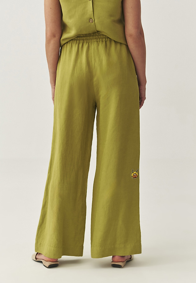 PANTALONI DIN IN VISCOSĂ - PULIONA PANTALONI DIN IN VISCOSĂ - PULIONA VERDE 3