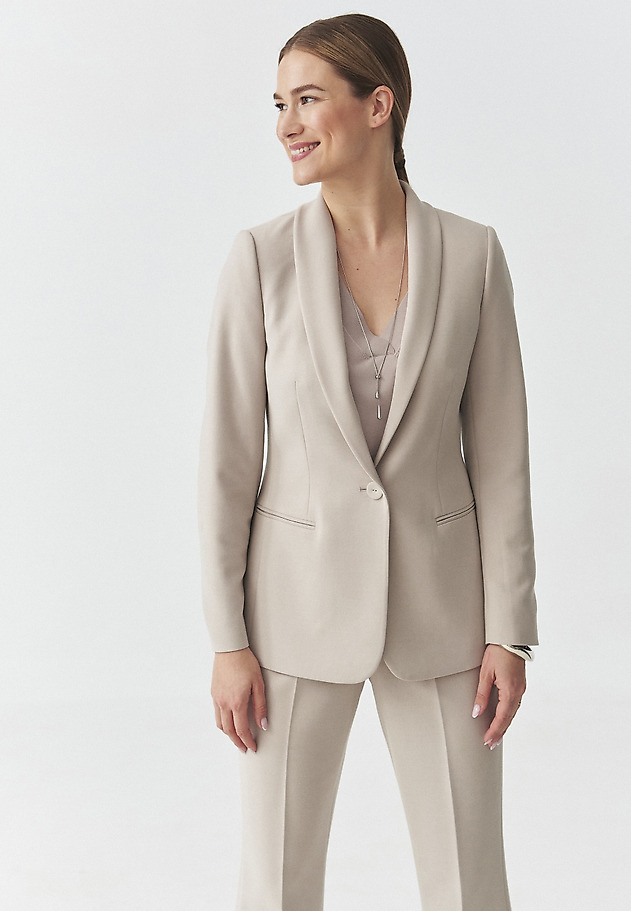 BEIGE WOVEN BLAZER — LAMIANA BEIGE WOVEN BLAZER — LAMIANA BEŻOWY 3