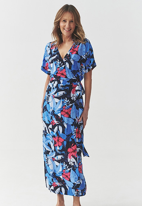ENVELOPE PATTERNED VISCOSE DRESS - ZERWI MULTICOLOR 2