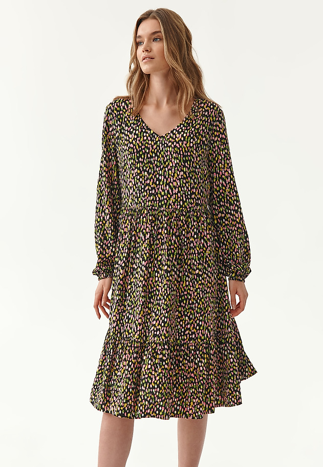 LADIES' RUFFLE PRINTED DRESS MILI 1 LADIES' RUFFLE PRINTED DRESS MILI 1 MULTIKOLOR 1