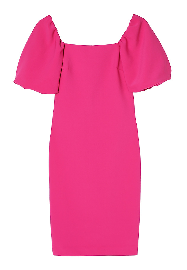 LADIES’ FITTED DRESS WITH PUFFY SLEEVES - SAMIKO LADIES’ FITTED DRESS WITH PUFFY SLEEVES - SAMIKO RÓŻOWY 5
