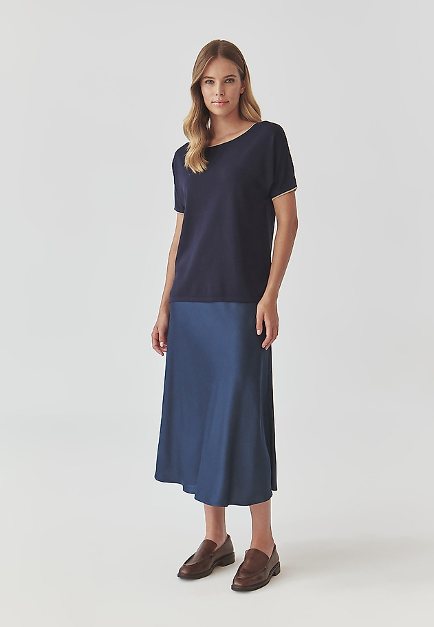 KIMONO BLUZA S KONTRASTNIMI TRAKOVI - ESTETINA KIMONO BLUZA S KONTRASTNIMI TRAKOVI - ESTETINA TEMNO MODRA 2