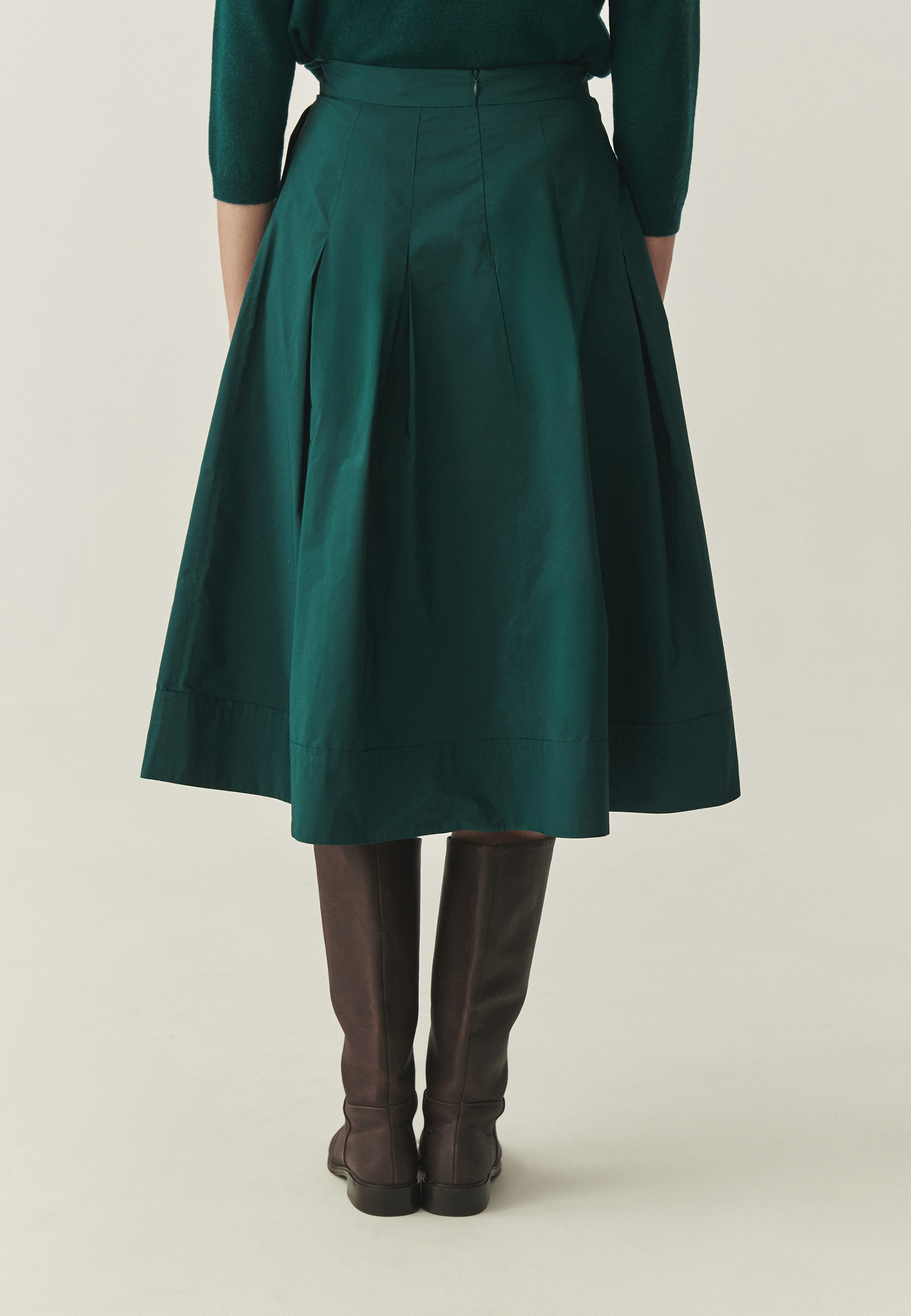 ROZKLOSZOWANA SPÓDNICA Z TAFTY - TAFTIKO ZIELONY 2