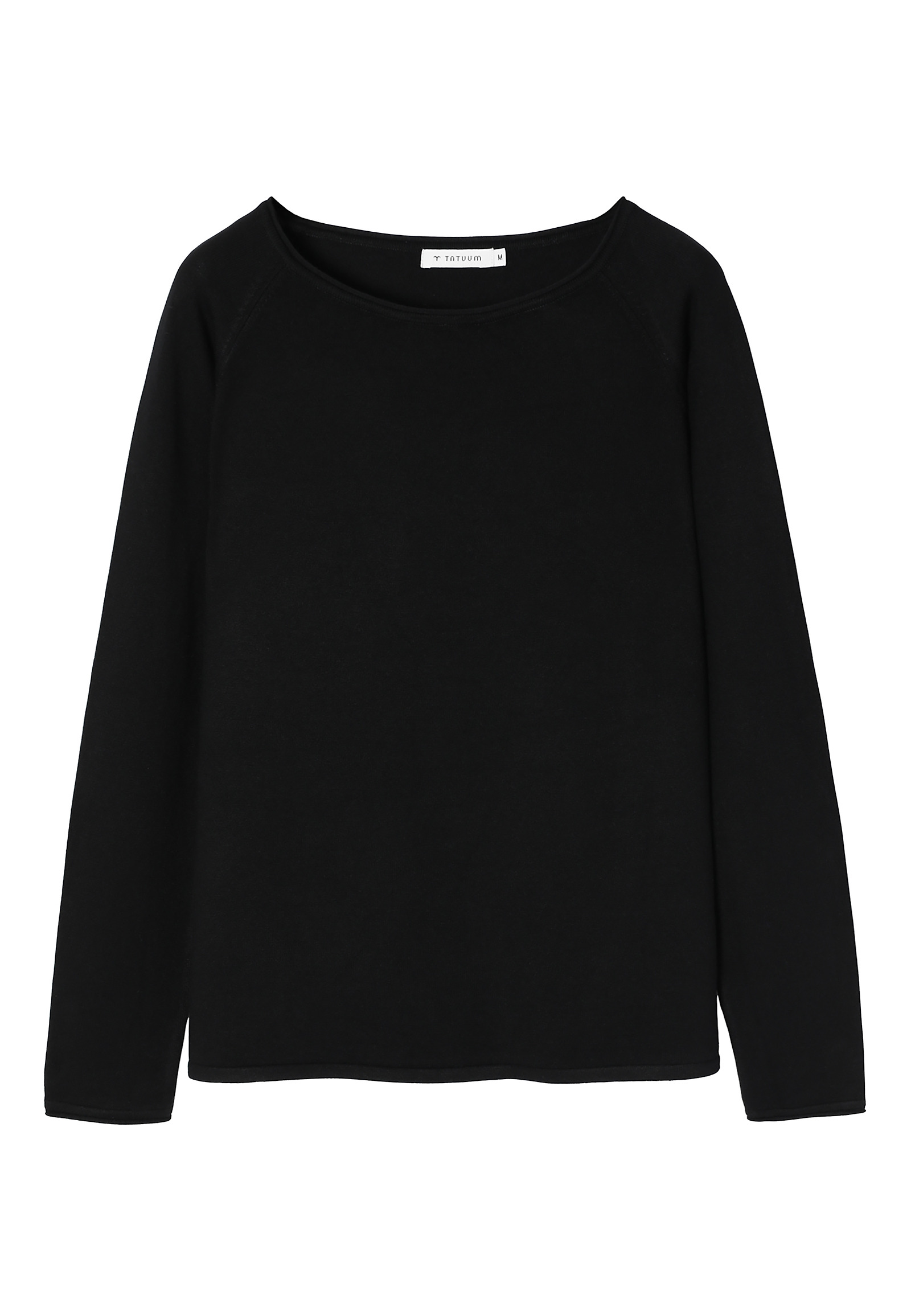 KLASYCZNY DAMSKI SWETER Z DEKOLTEM W ŁÓDKĘ - BROOKE KLASYCZNY DAMSKI SWETER Z DEKOLTEM W ŁÓDKĘ - BROOKE CZARNY 100467