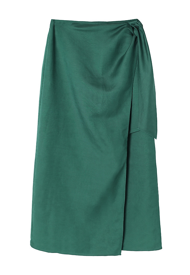 LADIES’ MIDI WRAP SKIRT - RITA 1 LADIES’ MIDI WRAP SKIRT - RITA 1 ZIELONY 6